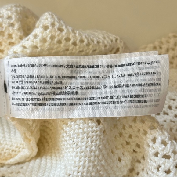 Abercrombie Fitch Dress Women Size XL Tall Cream Knit Crochet Beach Fisherman - Picture 8 of 13